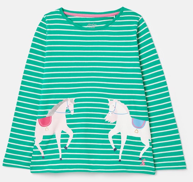 Green Horse Bessie Long Sleeve Screenprint T-Shirt