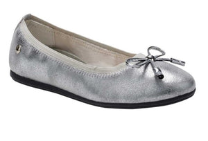 Hush Puppies Josie Flat Silver