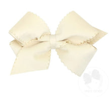 Load image into Gallery viewer, Small King Scalloped Edge Velvet Overlay Bow