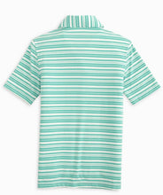 Load image into Gallery viewer, Heather Tidal Wave Boys Ryder Striped Performance Polo Shirt