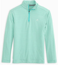 Load image into Gallery viewer, Heather Tidal Wave Boys Cruiser Heather Micro-Stripe Quarter Zip Pullover