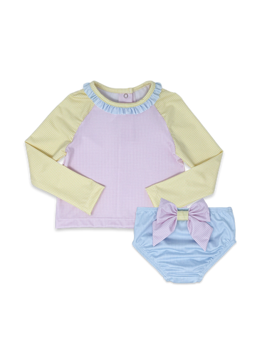 Sun and Sand Rash guard Set Color block