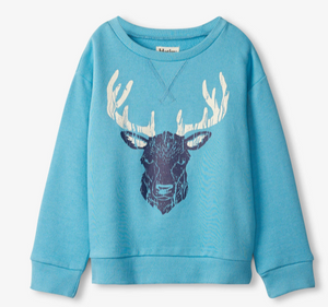 Blue Stag Pull Over Sweatshirt