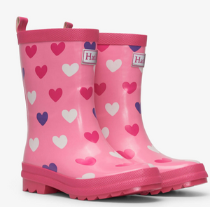 Scattered Hearts Shiny Rain Boots