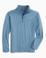 Load image into Gallery viewer, Long Sleeve Backbarrier Heather Performance Quarter Zip Pullover Blue Whale