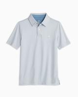Load image into Gallery viewer, Short Sleeve Ryder Geo Print Performance Polo Shirt Seagull Grey
