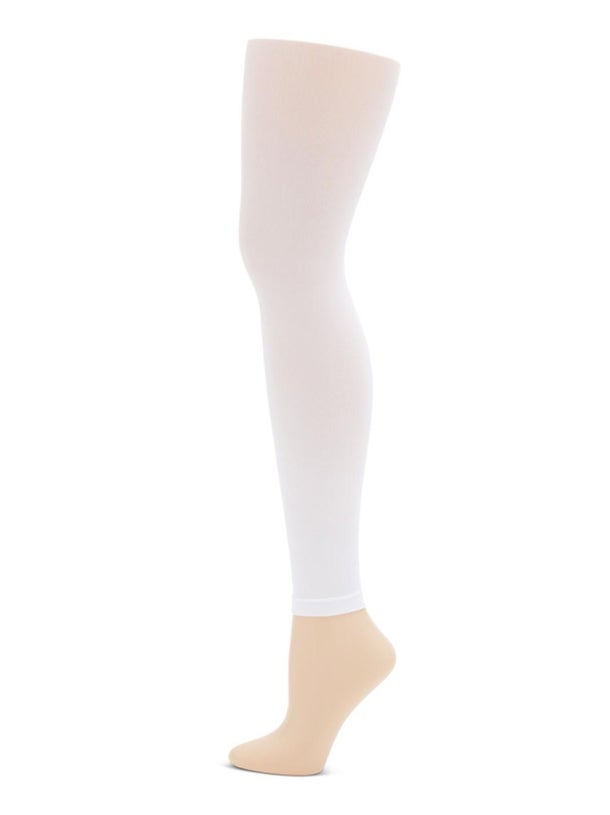 Capezio Ultra Soft Footless Tights with Self Knit Waistband White