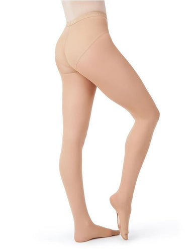 Capezio Seamless Ultra Shimmery Footed Tights Caramel