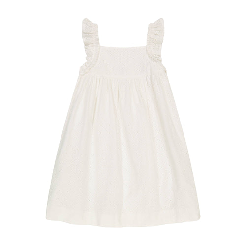 Sawyer Flutter Sleeve Dress White Eyelet