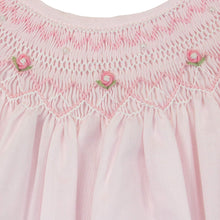 Load image into Gallery viewer, Pink Daygown with Heart Smocking and Pearls