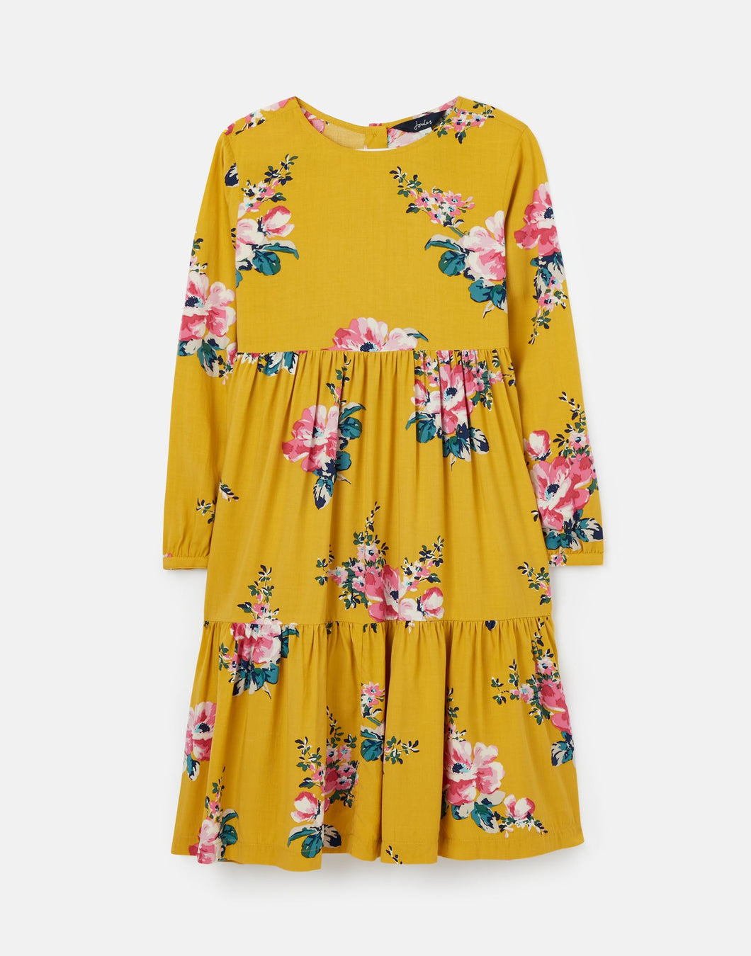 Amora Tiered Woven Dress Yellow Floral