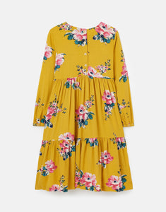 Amora Tiered Woven Dress Yellow Floral