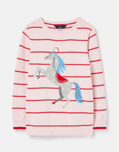 Load image into Gallery viewer, Miranda Pink Stripe Unicorn Knitted Jumper