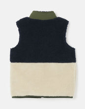 Load image into Gallery viewer, Rowan Borg Fleece Vest Oat/Navy/Green