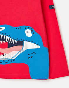 Red Jack Applique Dinosaur Top