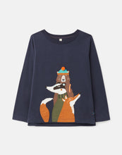 Load image into Gallery viewer, Jack Applique Long Sleeve T-Shirt Navy Bear Hike