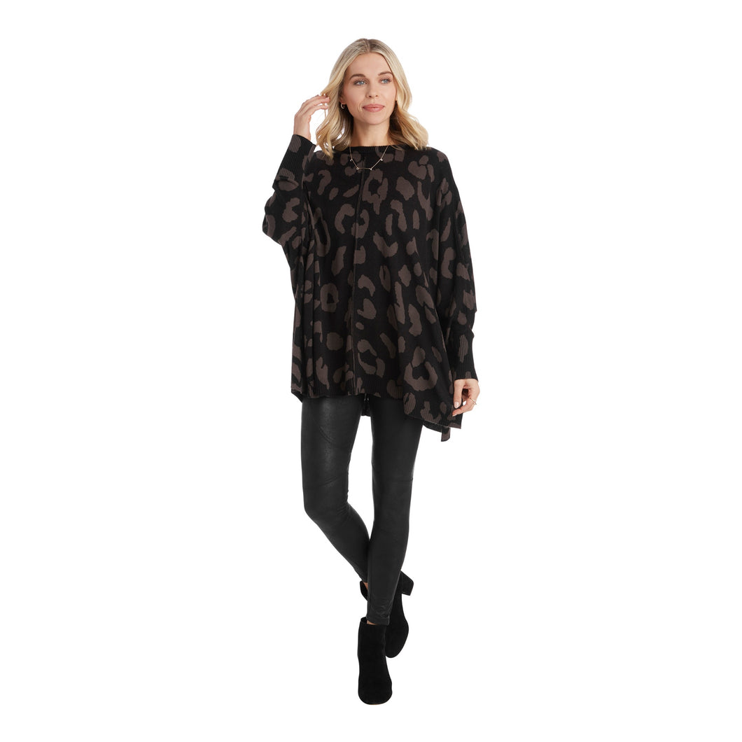 Adele Leopard Sweater Black
