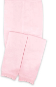 Scalloped Pima Cotton  Footless Tights Pink