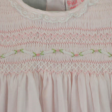 Load image into Gallery viewer, Pink Fully Smocked Dress with Lace Trim