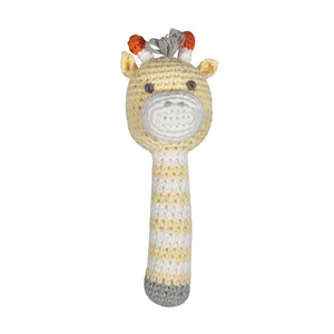 Giraffe Crochet Stick 6" Rattle