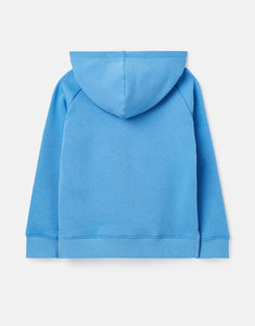 Lucas Embroidered Raglan Sleeve Hooded Sweatshirt Blue Weather
