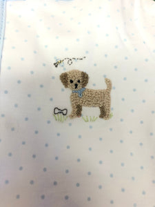 Tiny Puppy Embroidered Converter Light Blue