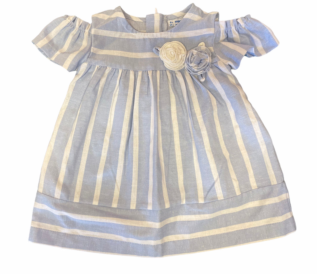 Chambray with White Pinstripe Infant Dress