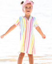 Load image into Gallery viewer, Rainbow Stripe Ruffle Terry Cover-Up
