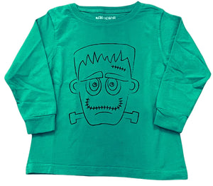 Long Sleeve Frankenstein Green T-Shirt