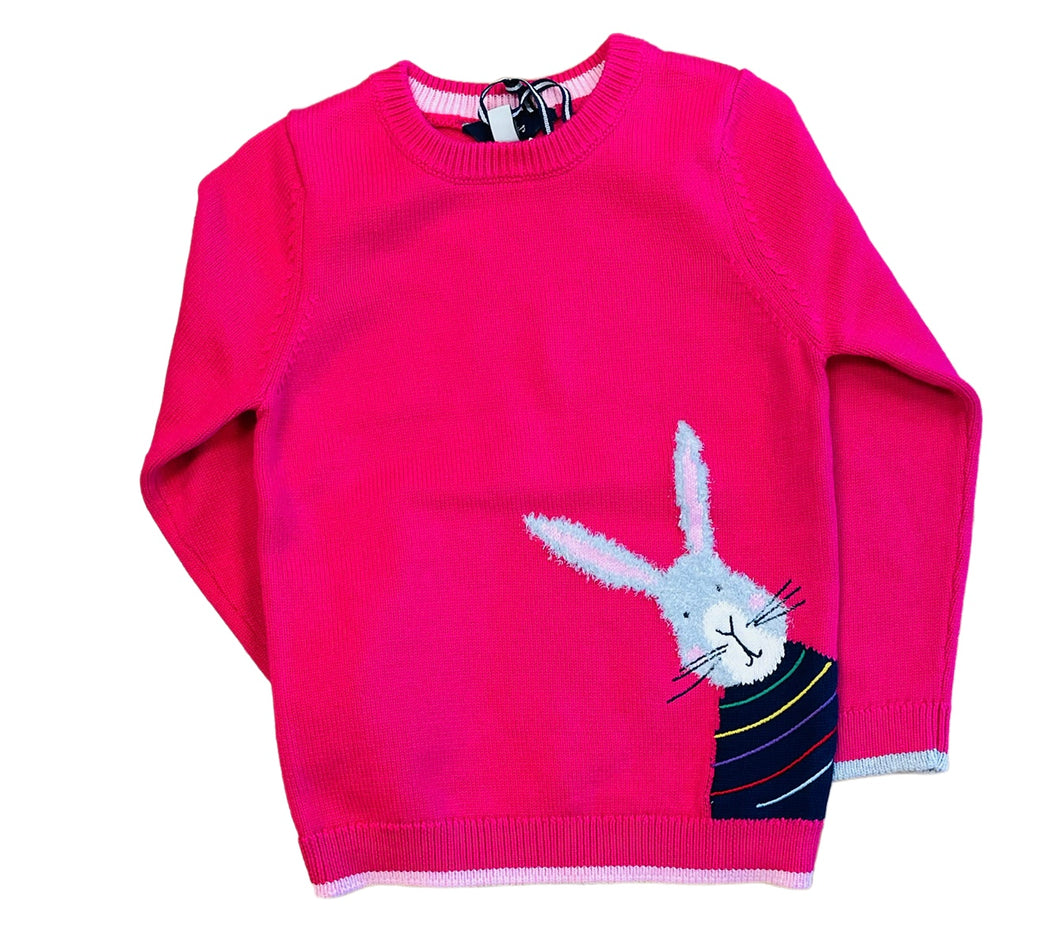 Intarsia Jumper Pink Bunny