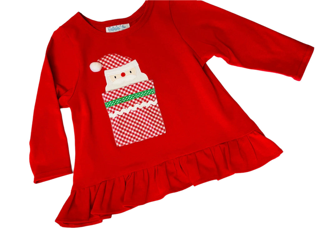 Red Baby Doll Top Santa in Pocket