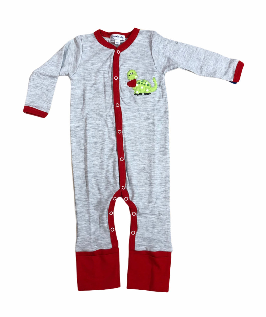 Dino Love Applique Playsuit Red