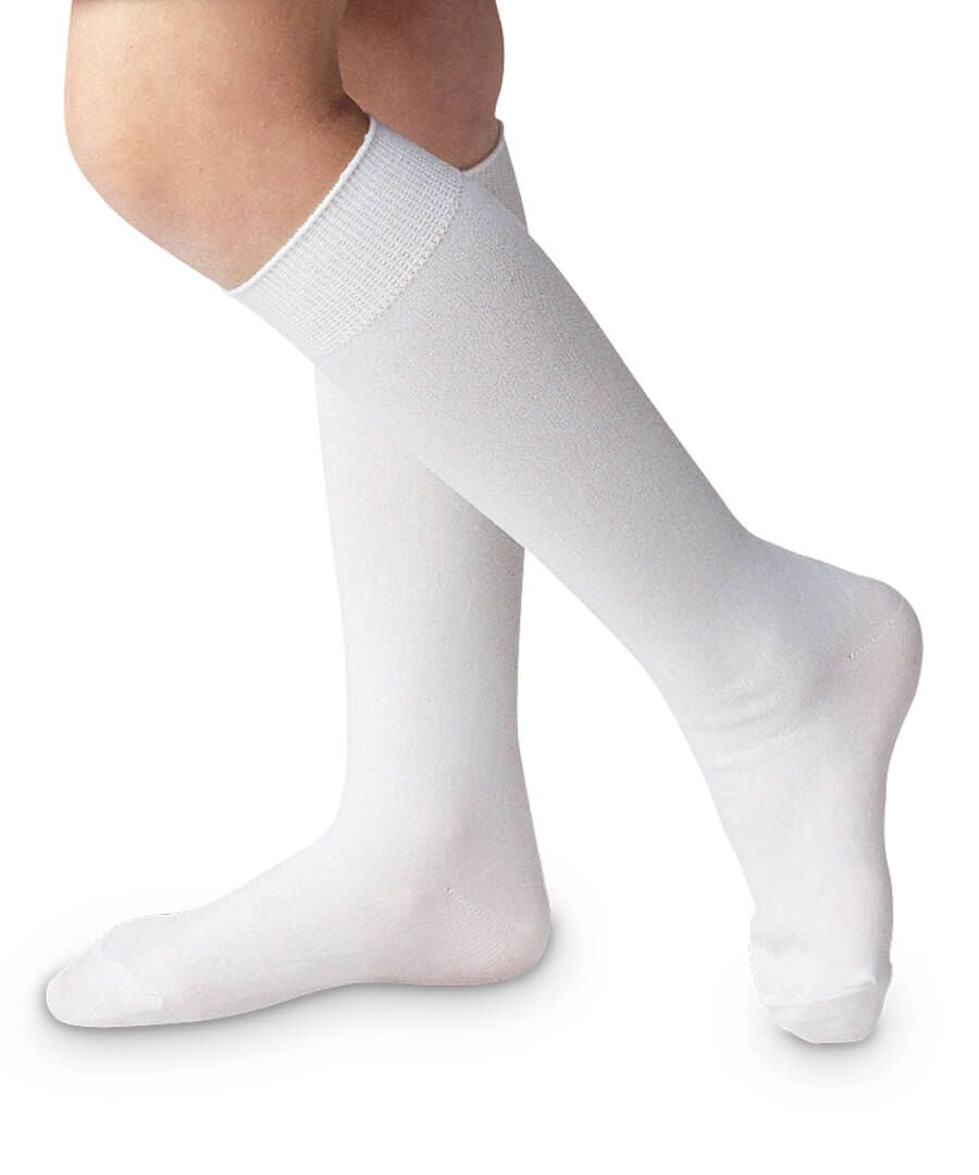 White Classic Nylon Knee High Socks 1 Pair