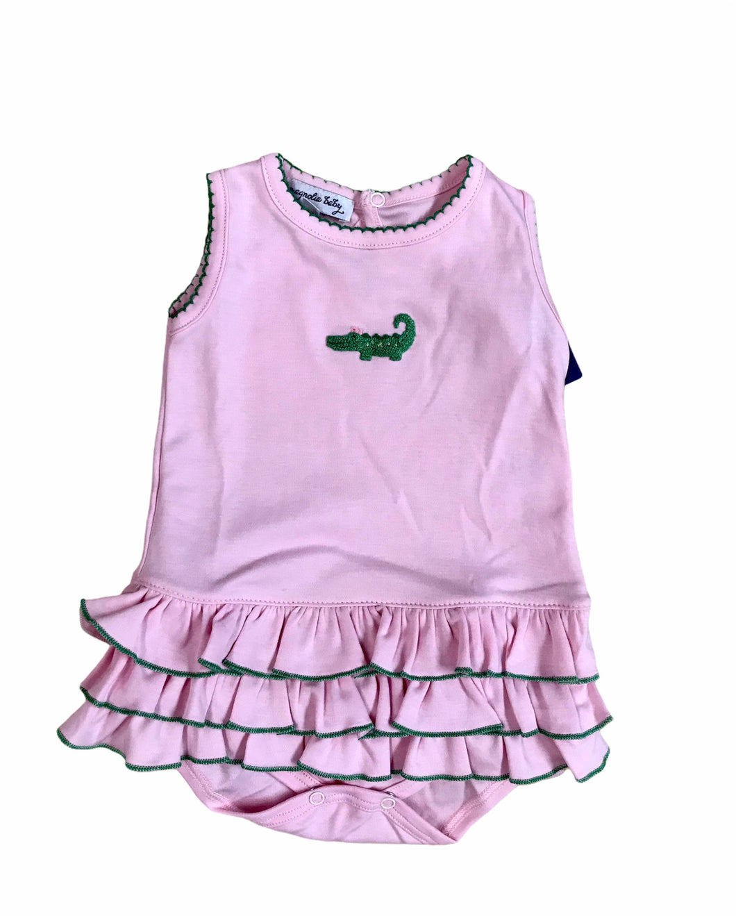 Tiny Alligator Embroidered Ruffle Flutters Bubble