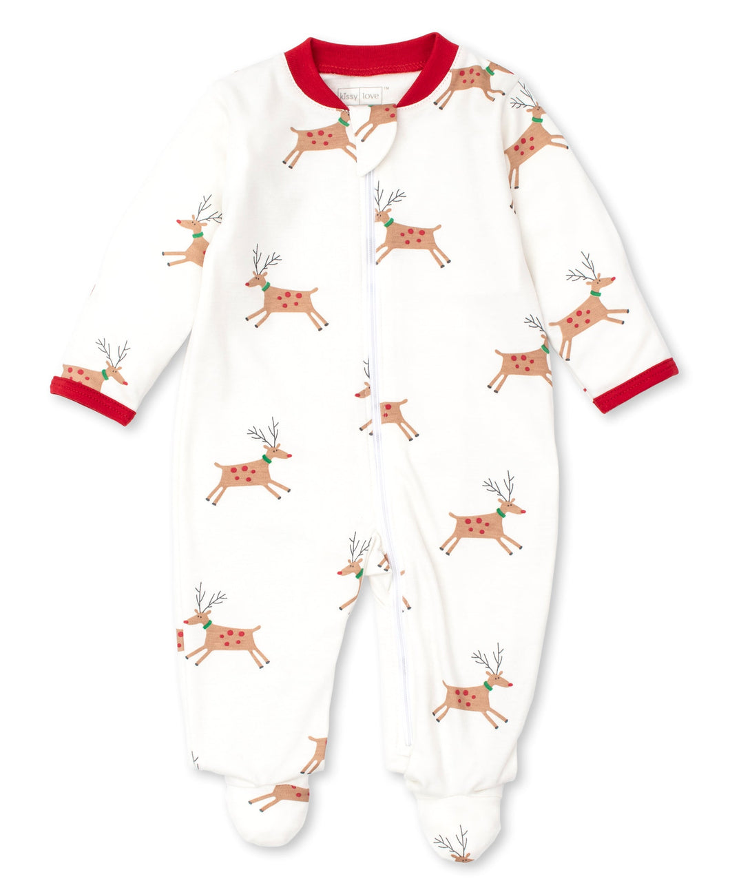 Reindeer Cheer Footie with Zip PRT