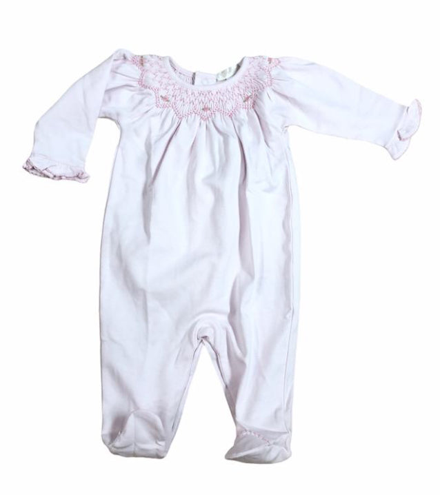 Pink Hand Smocked Footie