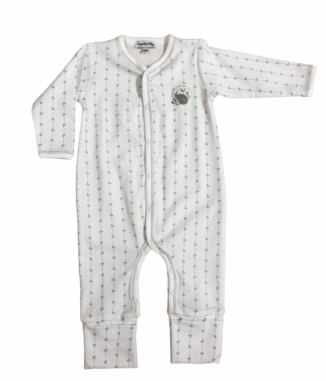 Huggable Hedgehogs Embroidered Playsuit Grey