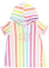Load image into Gallery viewer, Rainbow Stripe Ruffle Terry Cover-Up