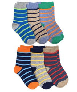 Jefferies Socks Stripe Pattern Crew Socks 6 Pair Pack