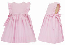 Load image into Gallery viewer, Pink Micro Check Dress w/ Ruffles Sleeves &amp; Bows on the Side