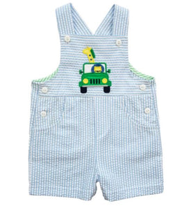 Seersucker Shortall With Safari Jeep Animals