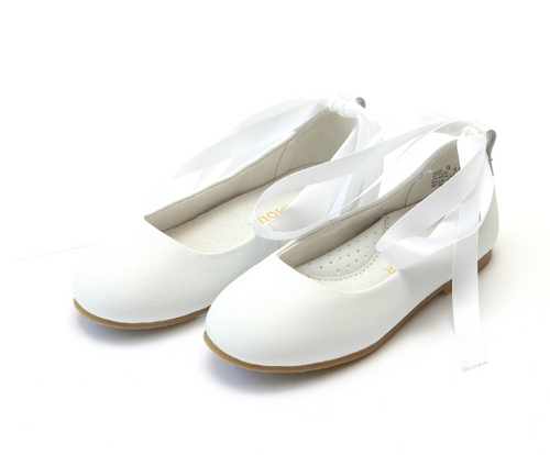 L'Amour Sylvie Lace Up Ballet WHITE