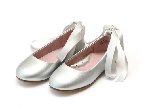 L'Amour Sylvie Lace Up Ballet SILVER