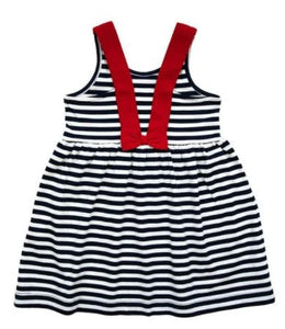 Stripe Knit Dress With Ladybug Pockets