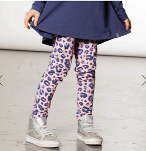 Printed Legging Pink/Blue Leopard