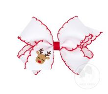 Load image into Gallery viewer, Medium Moonstitch Embroidered Christmas Bow