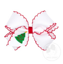 Load image into Gallery viewer, Medium Moonstitch Embroidered Christmas Bow