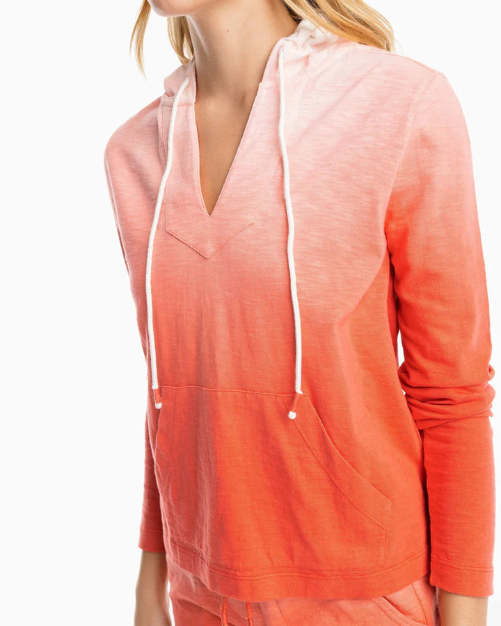 Women's Paiton Ombre Dip Dye Lounge Hoodie Rogue Red