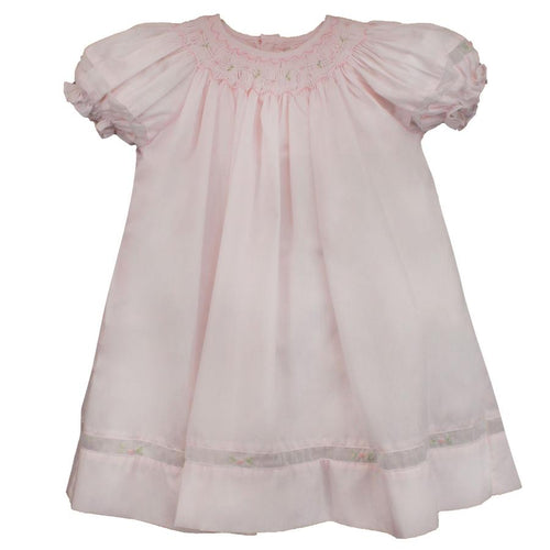 Smocked Pink Daygown with Bonnet