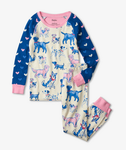 Pink Pups Raglan Pajama Set
